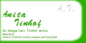 anita tinhof business card